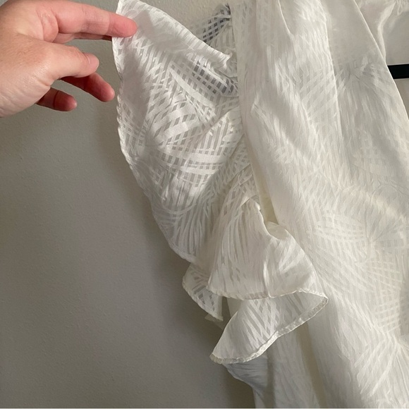 Ramy Brook Bridgette Flutter Sleeve Ruffled V-Neck Dress. Size S - Picture 3 of 15